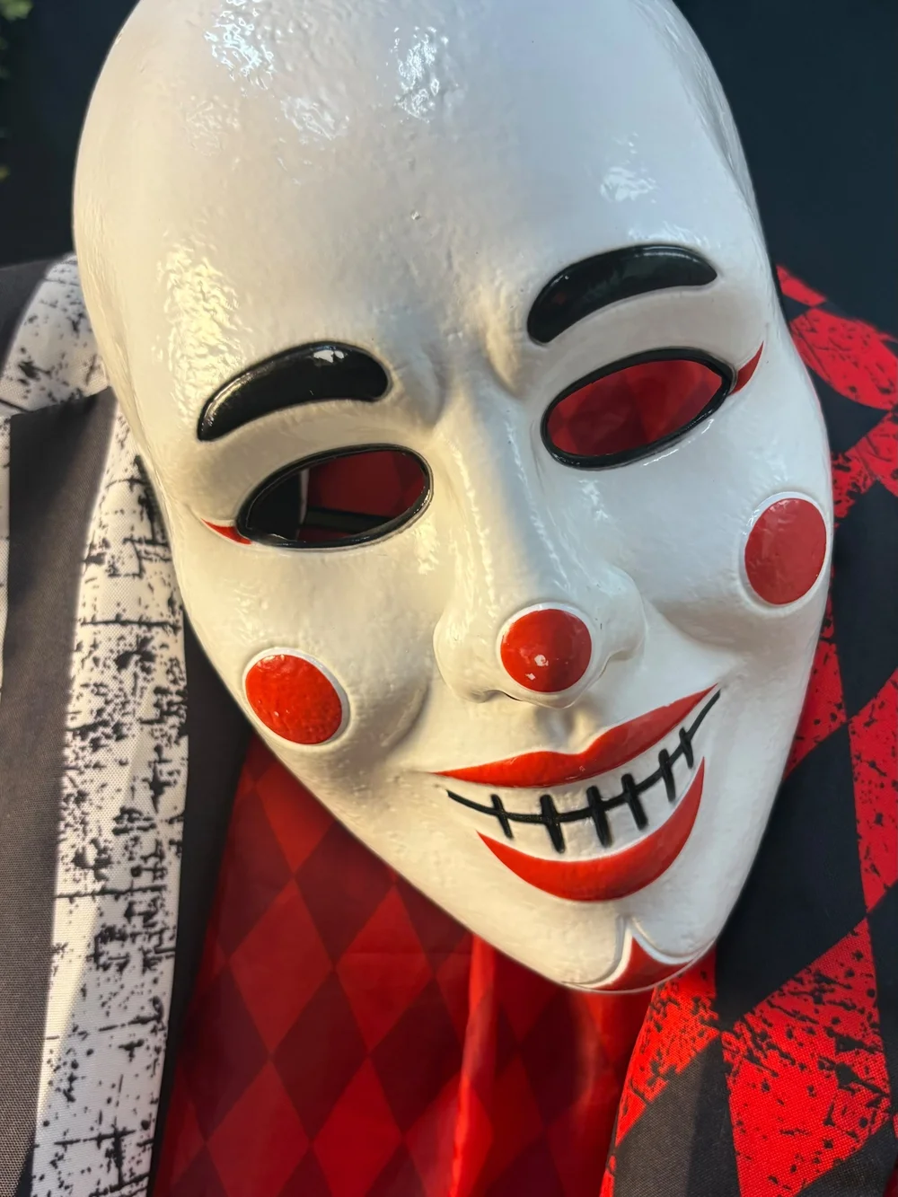 Clown Red and Black Jacket And Pants Costume With Mask